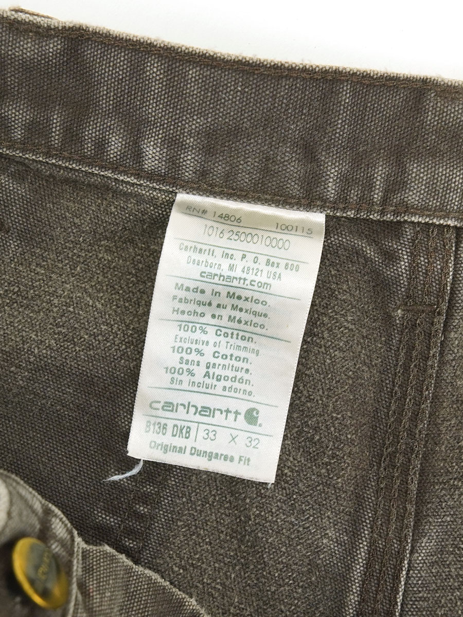 CARHARTT DAMAGE！ DOUBLE KNEE DUCK PAINTER PANTS BROWN FADE