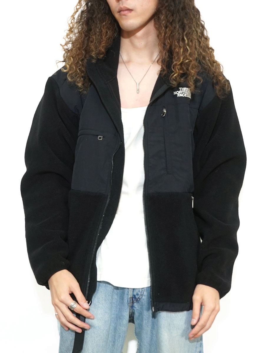 90's～ THE NORTH FACE ''DENALI'' フリースJKT 黒×黒 表記(M)　