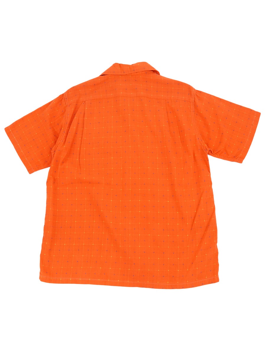 50'S VAN HEUSEN CHECK PATTERN LOOP COLLAR S/S SHIRT (SIZE.MEDIUM