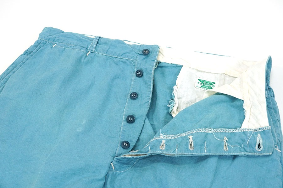 40's～ Anvil Brand コットンワークパンツ ライトブルー 実寸(35x31位