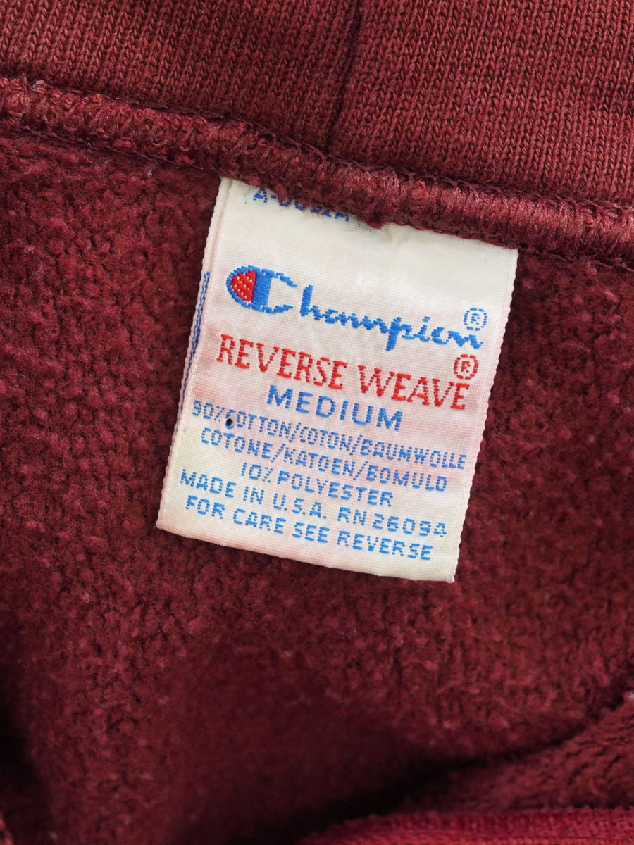 90's 刺繍タグ チャンピオンRW フルジップパーカ エンジ 表記(XXL) USA