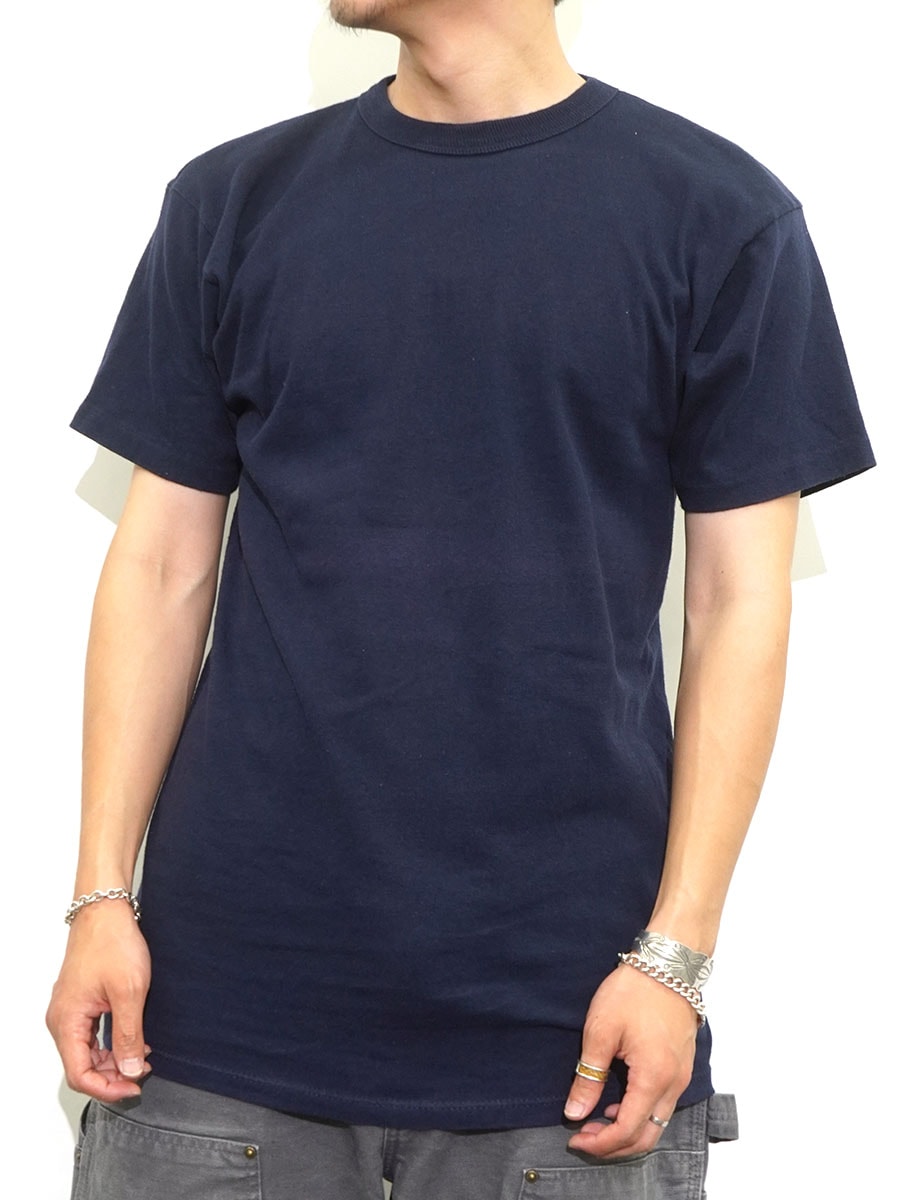80's トリコタグ チャンピオン 無地 100%コットンTシャツ ネイビー