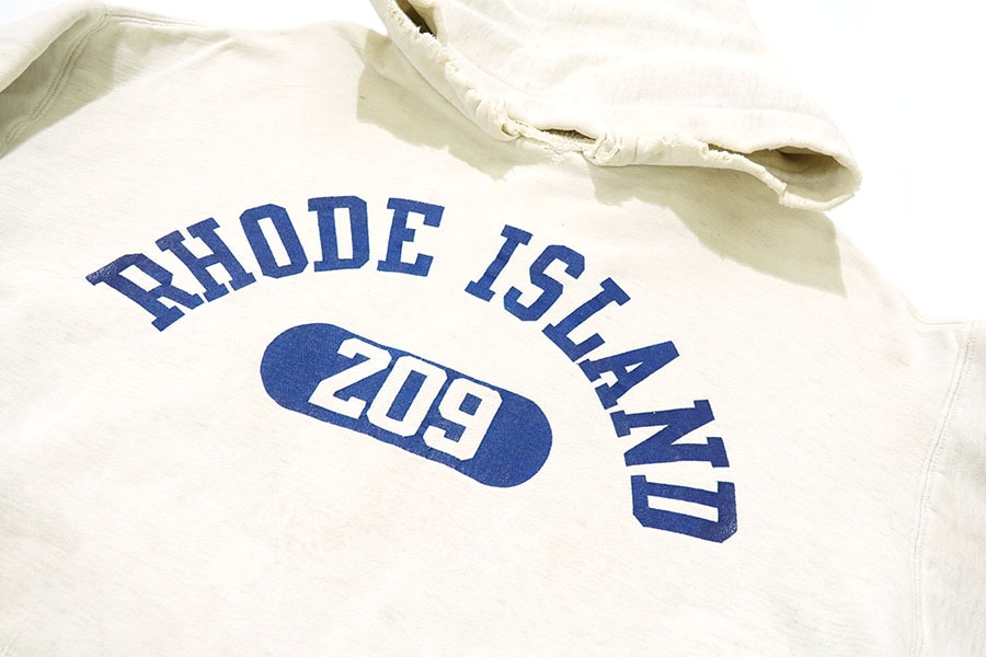 50's 後付けスウェットパーカ Wフェイス ''RHODE ISLAND 209'' 実寸(L位)