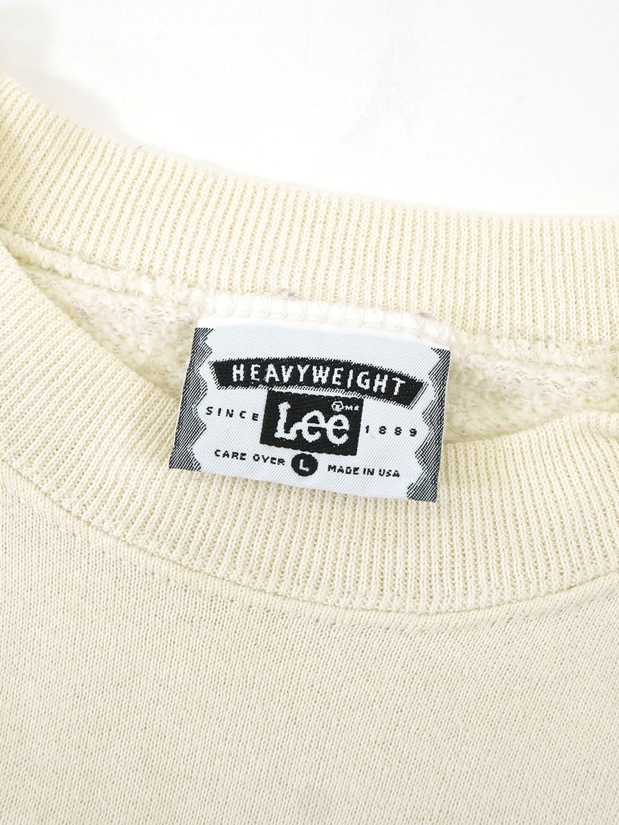 90'S LEE ''INDEPENDENT'' SWEAT SHIRT CREAM WHITE (SIZE.LARGE) MADE