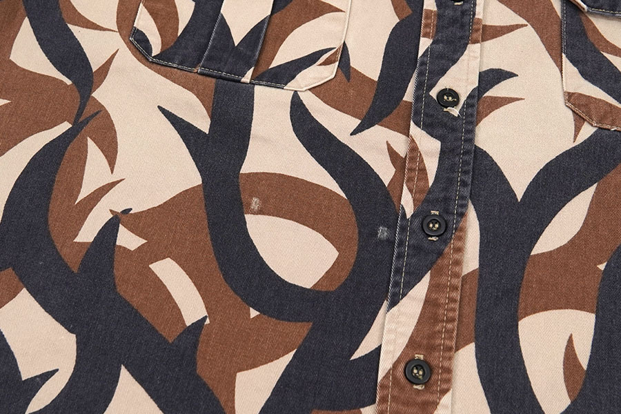 90's ASAT トライバルカモ L/S ワークシャツ 表記(LARGE) USA製 | NEW