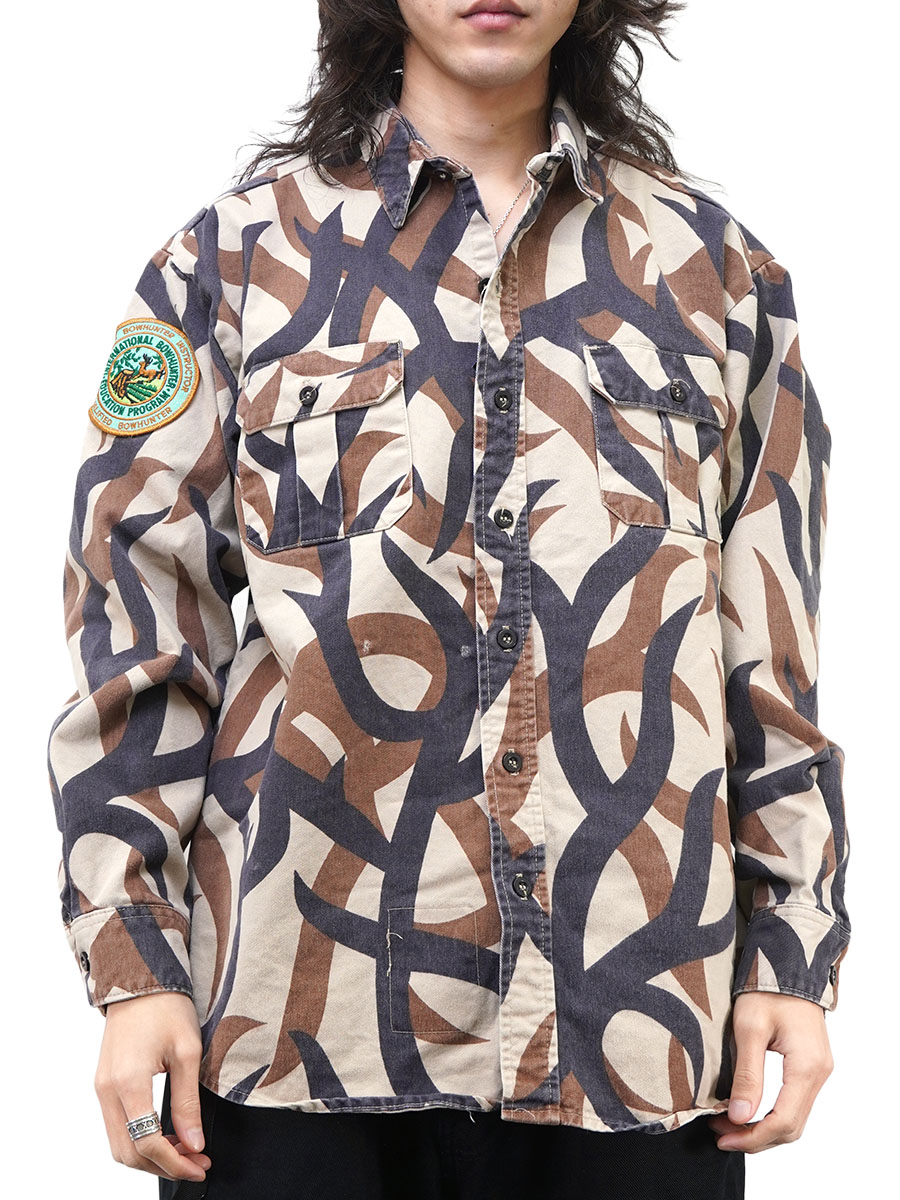 90's ASAT トライバルカモ L/S ワークシャツ 表記(LARGE) USA製 | NEW