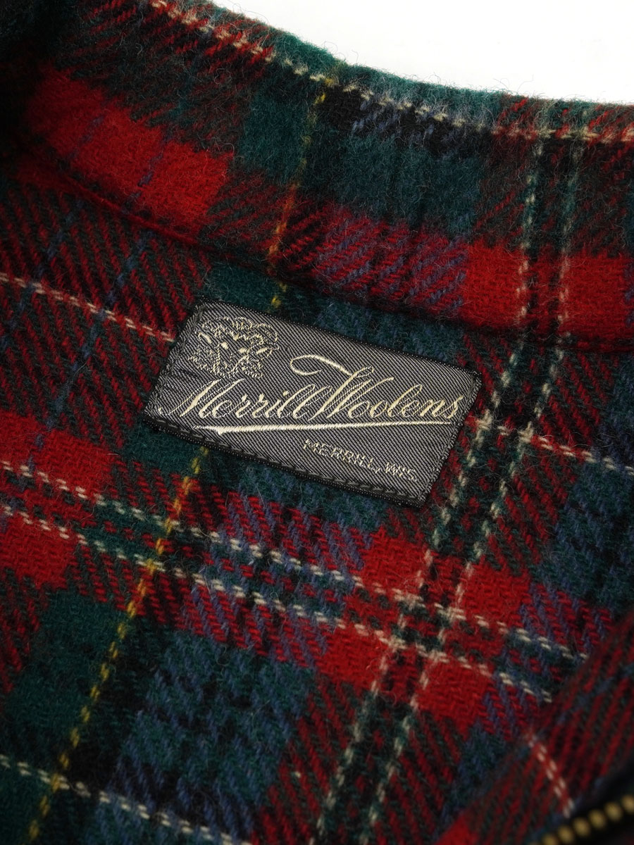 60's Merrill Woolens ハーフジップ 好配色チェック ウールシャツプル