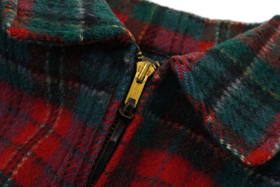 60's Merrill Woolens ハーフジップ 好配色チェック ウールシャツプル