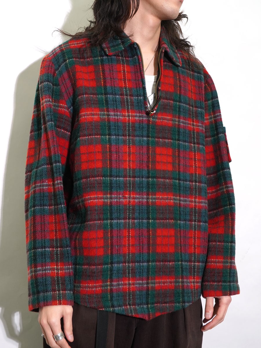 60's Merrill Woolens ハーフジップ 好配色チェック ウールシャツプル