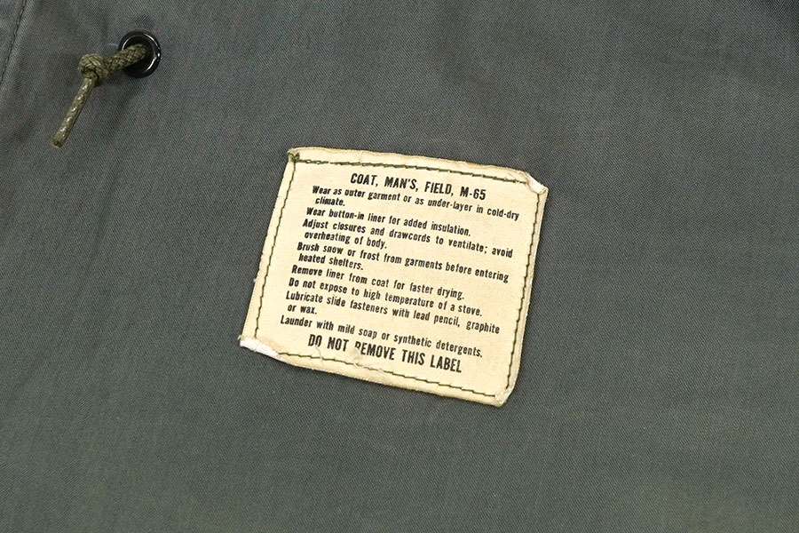 68's U.S.ARMY M-65 フィールドジャケット グレーライナー 表記