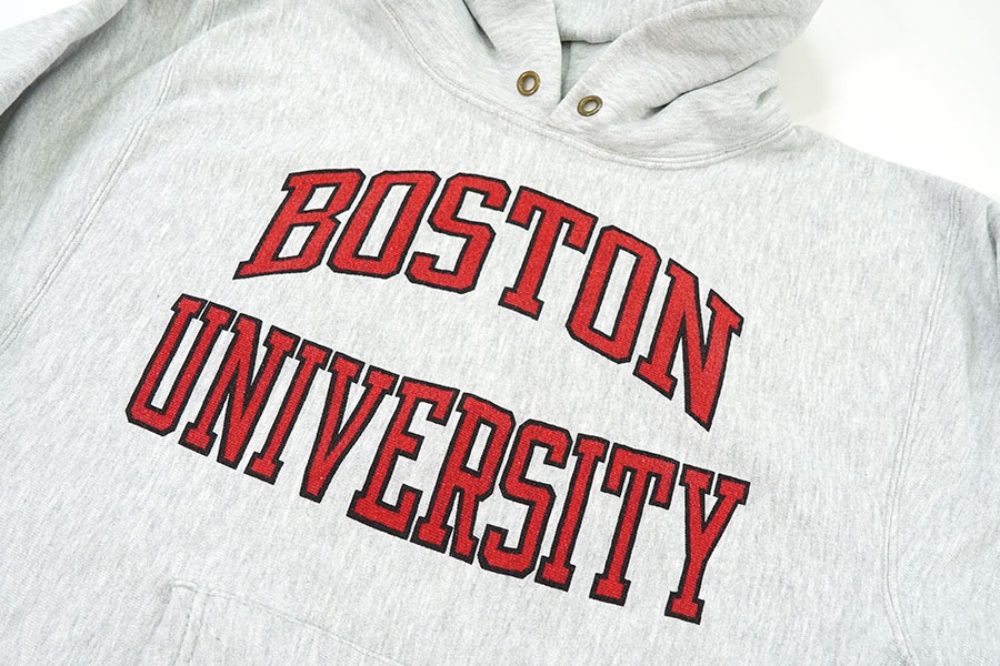 90's 刺繍タグ チャンピオンRWパーカ ''BOSTON UNIVERSITY
