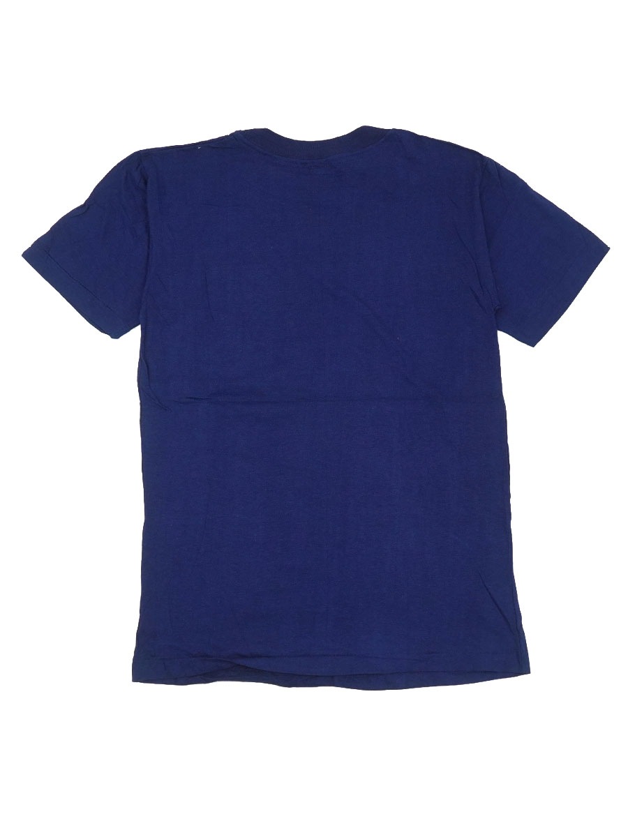 80's GESIM CORP 無地 ポケットTシャツ ネイビー 表記(L) フランス製 NOS