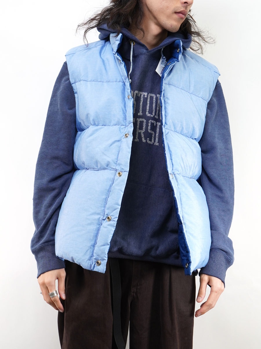 80's GERRY リバーシブル ダウンベスト ライトブルー×ネイビー 表記(L