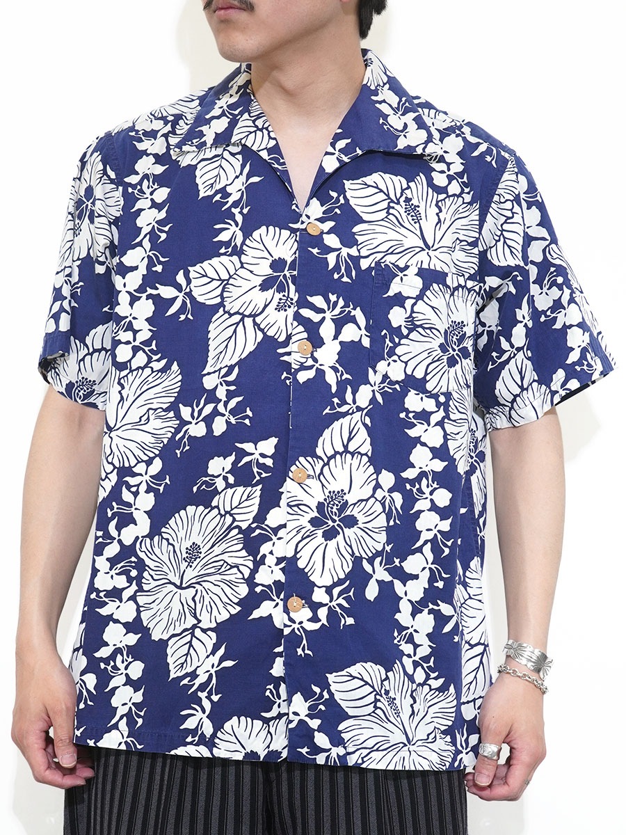 50's Surfriders Sportswear イタリアンカラー ハイビスカス柄