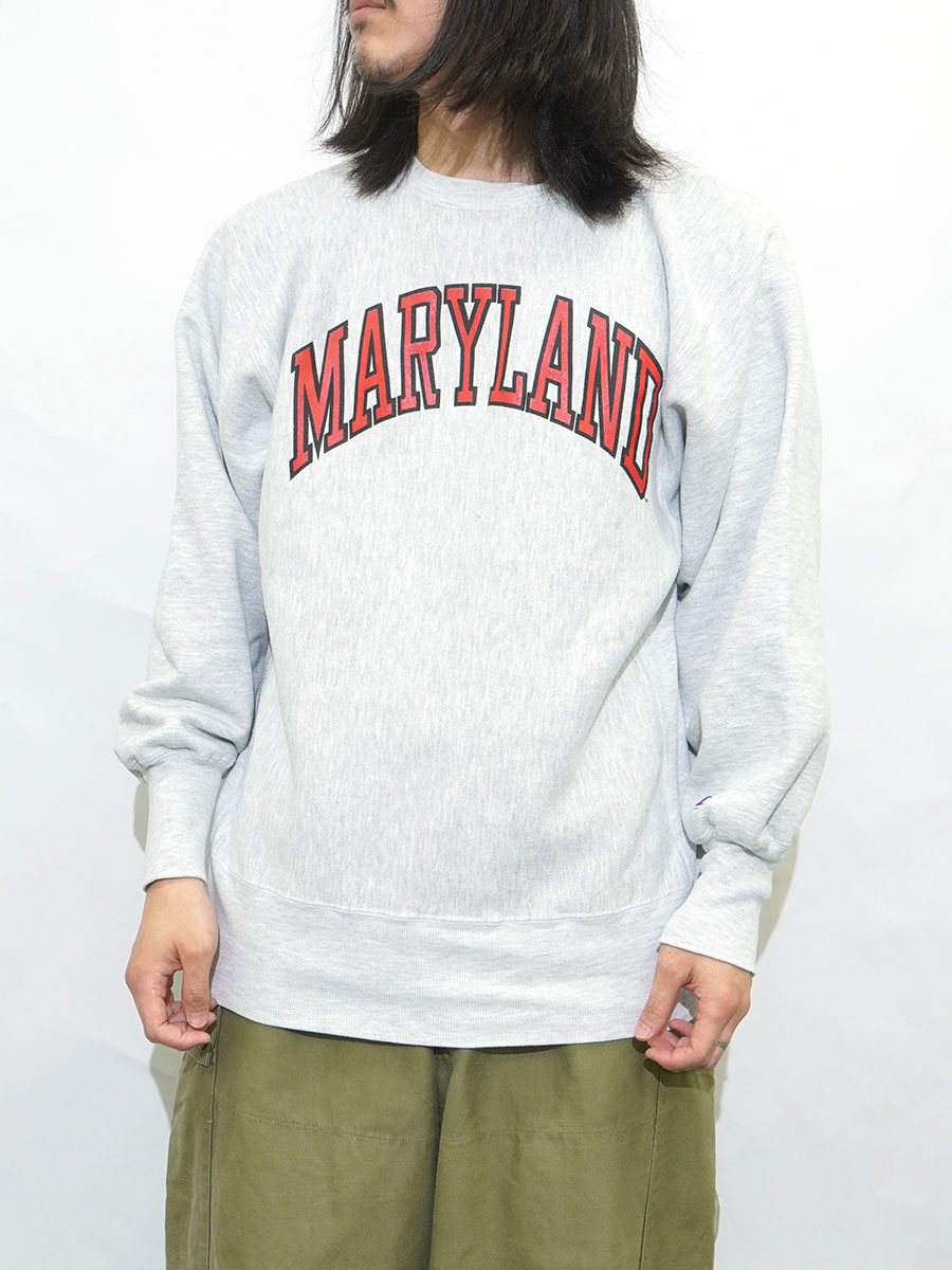 90'S CHAMPION REVERSE WEAVE ''MARYLAND'' GREY (SIZE.LARGE) MADE IN