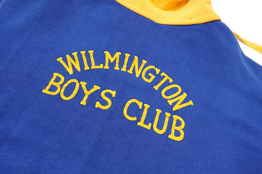 40s〜 後付け　パーカー　青×白 XL表記 ドラポケ 50s 60s 40s 50s 後付けパーカー ダブルフェイス ドラポケ ツートン 激