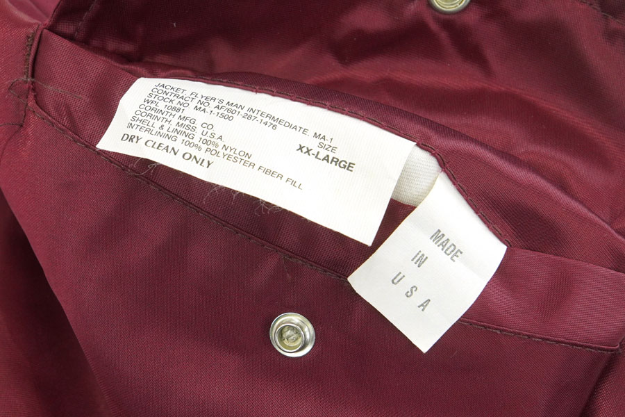 USA製 CORINTH MFG. CO. MA-1 バックプリント フライトJKT
