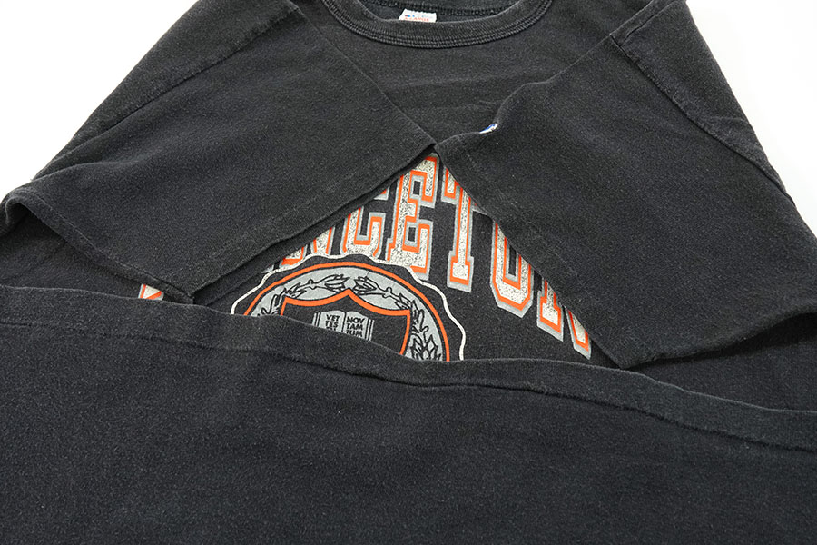 80's トリコタグ チャンピオン ''PRINCETON'' Tシャツ 黒！ 表記(XL