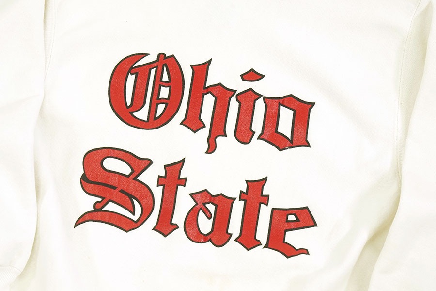 90'S CHAMPION REVERSE WEAVE ''OHIO STATE'' OLD ENGLISH WHITE (SIZE