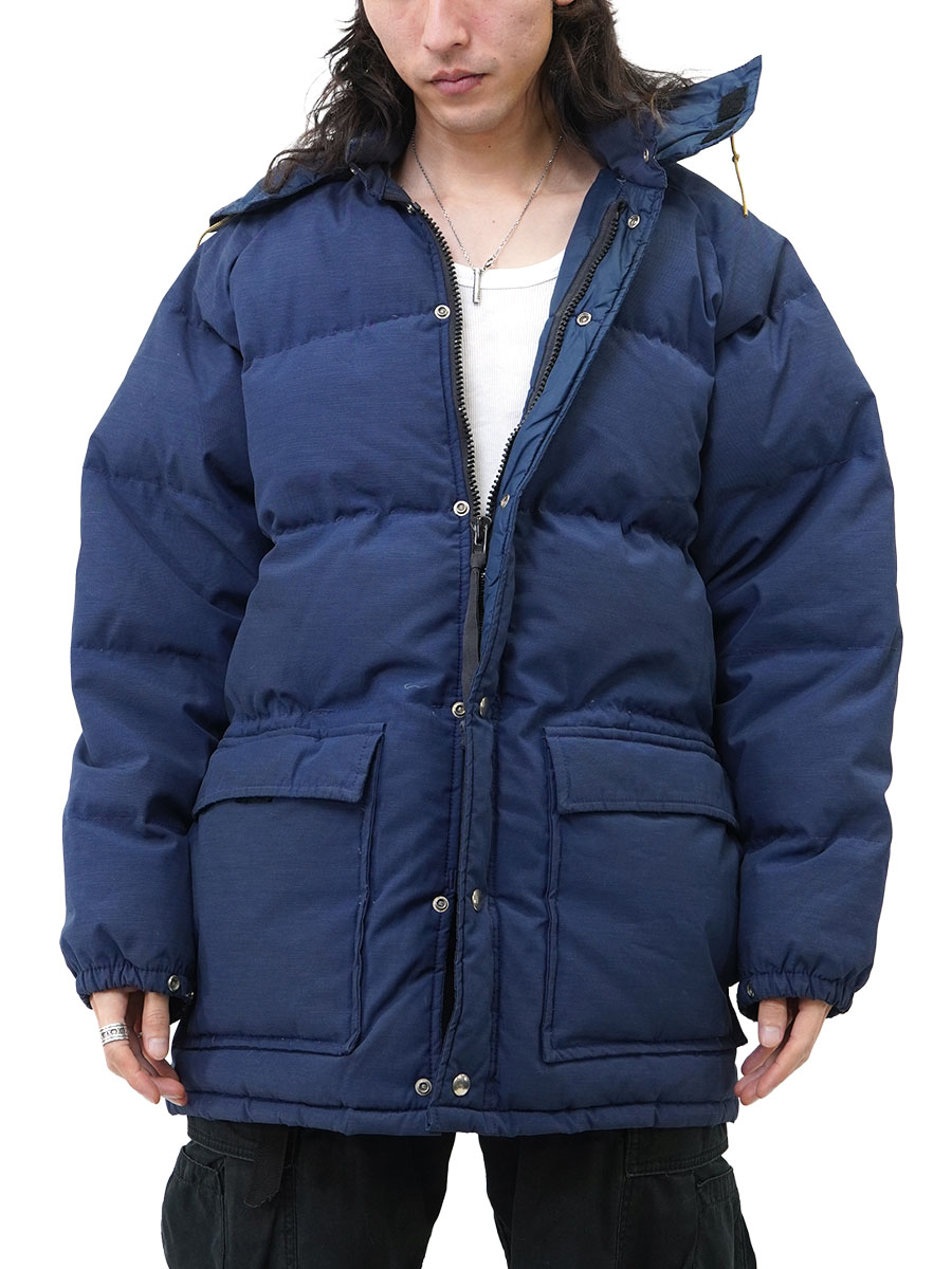 70's EASTERN MT. SPORTS フード付き ダウンジャケット ネイビー 表記