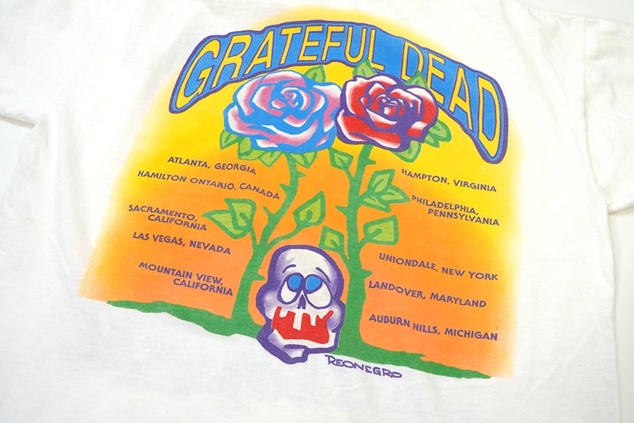 90'S TECT GRATEFUL DEAD ''SPRING TOUR 1992'' T SHIRT WHITE (SIZE