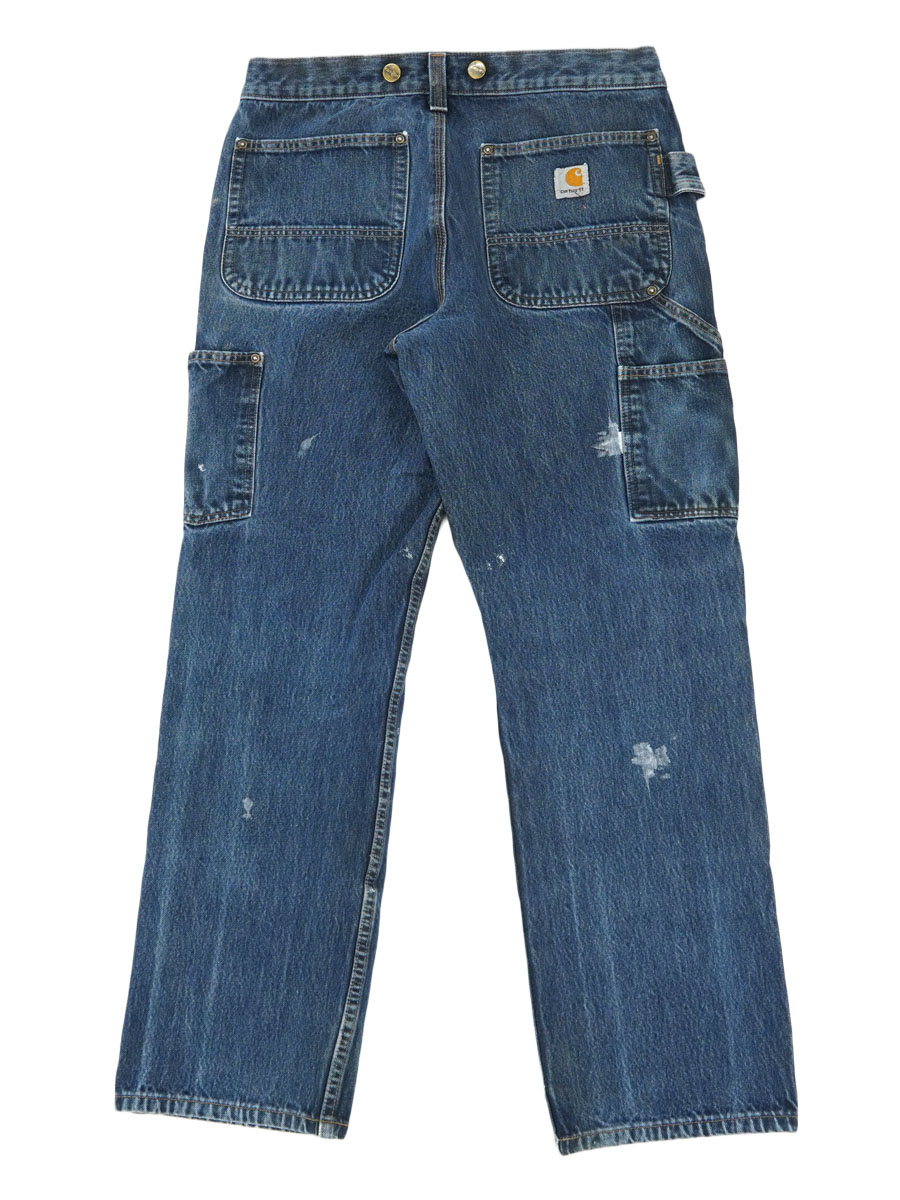 MEXICO製 カーハート サスペンダーボタン ダブルニー デニムロガー