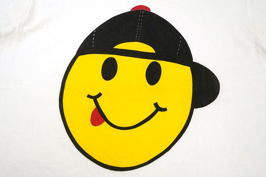 90'S～ ''SMILEY FACE'' T SHIRT WHITE (SIZE.X LARGE) | NEW ITEM