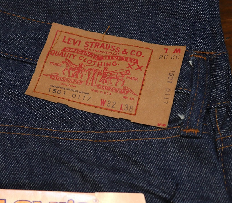 1980s DEAD STOCK , Levis 501 SINGLE x CHAIN , Size W32 L38