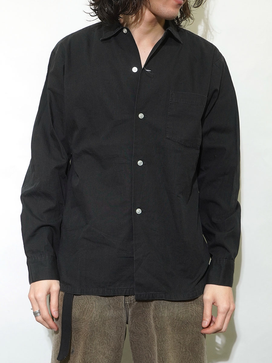 60'S～ CAMPUS COTTON SHIRT BLACK (SIZE.MEDIUM) | NEW ITEM