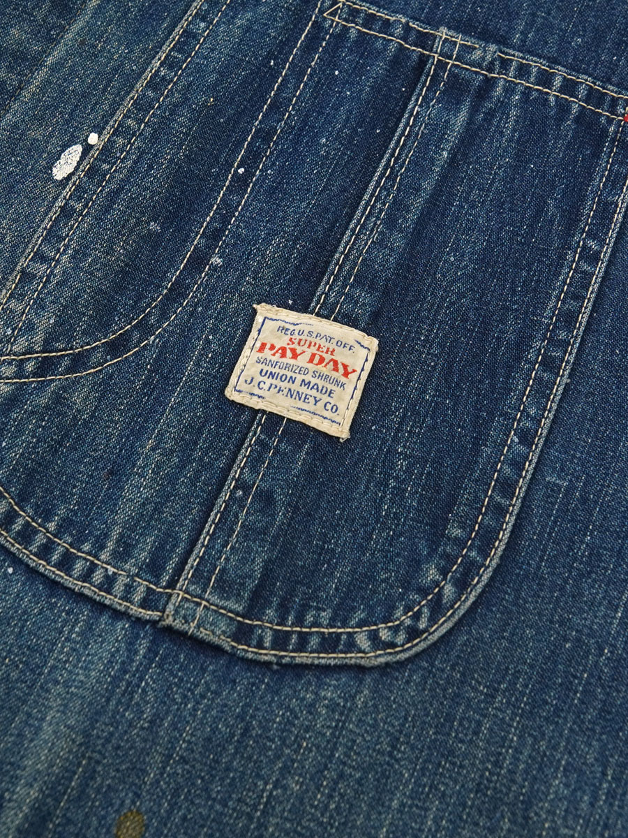 40's SUPER PAY-DAY ダブル襟 デニムカバーオール 実寸(44位