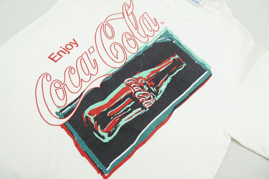 90's～ Hanes ''コカ・コーラ'' 白ボディ Tシャツ 表記(M