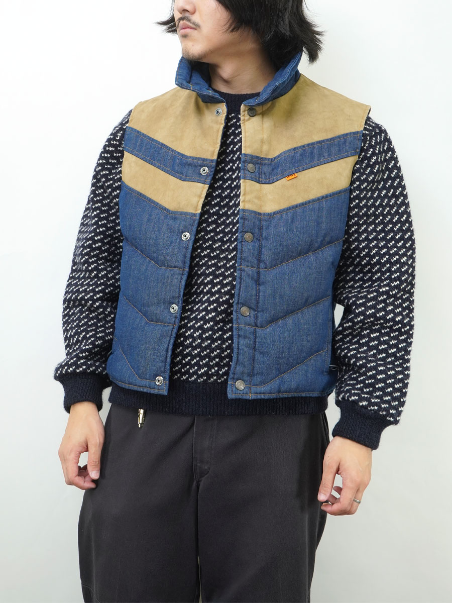 70s Ski LEVI’S ダウンベスト デニム 70's SKI LEVI'S デニム×スエード ダウンベスト 表記(M
