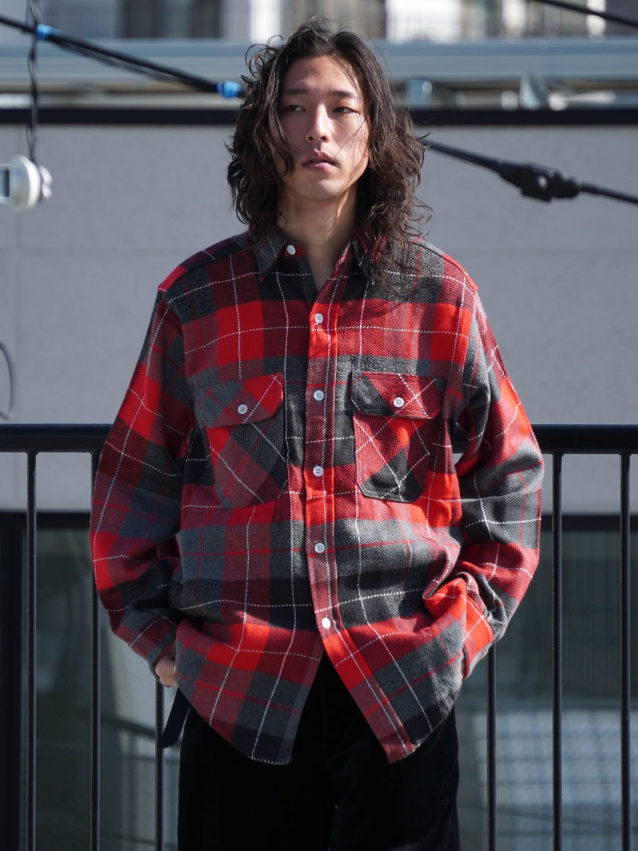 60s King Kole レッドチェックネルシャツ 60s King Kole ネルシャツ ヘビーネル キングコール チェック シャツ