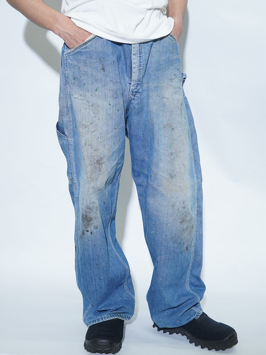 60'S～ DENIM PAINTER PANTS (APPROX.W35 L29)