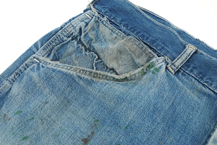 60'S～ DENIM PAINTER PANTS (APPROX.W35 L29)