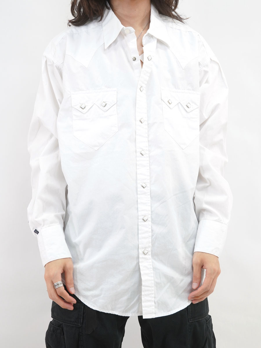 N9 STONE  無地シャツ 白シャツ shirt 80's Rockmount 無地 コットンウエスタンシャツ 白 表記(L) | すべての
