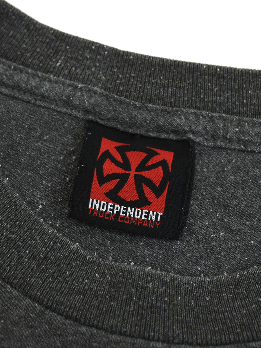 ま*さ様 限定値下げ　INDEPENDENT ロゴプリント Tシャツ グレー 00's INDEPENDENT 両面プリント Tシャツ アスファルトグレー 実寸(XL位