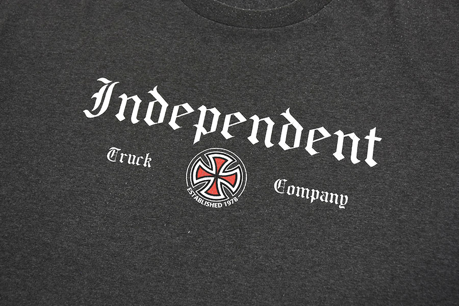 00's INDEPENDENT 両面プリント Tシャツ アスファルトグレー 実寸(XL位)