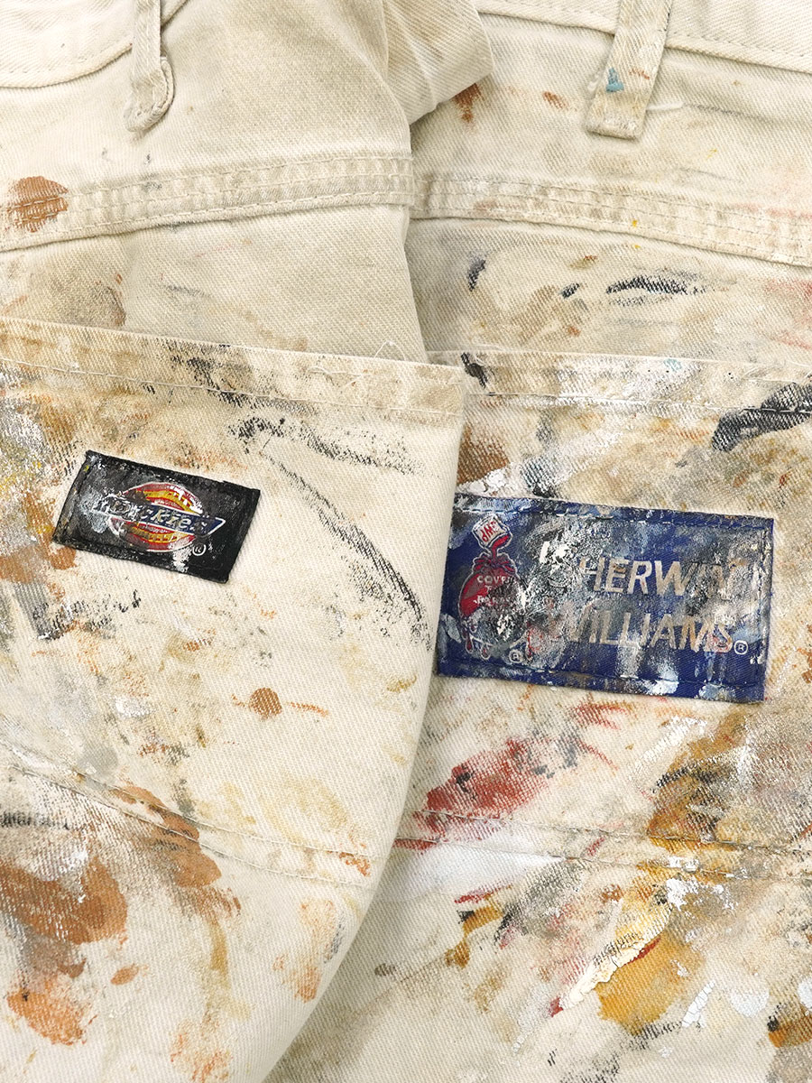DICKIES × SHERWIN WILLIAMS PAINT！ COTTON PAINTER PANTS WHITE