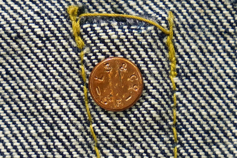 1950'S LEVI'S 501ZXX LEATHER PATCH (SIZE.W37 L32) NO WASH