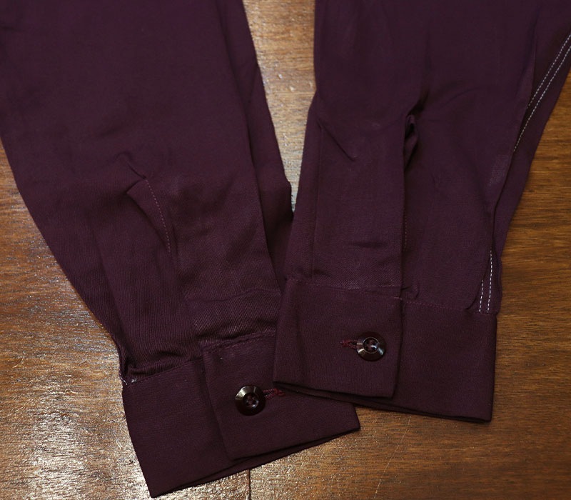 1940s DEAD STOCK L/S 2TONE SHIRT , Size M