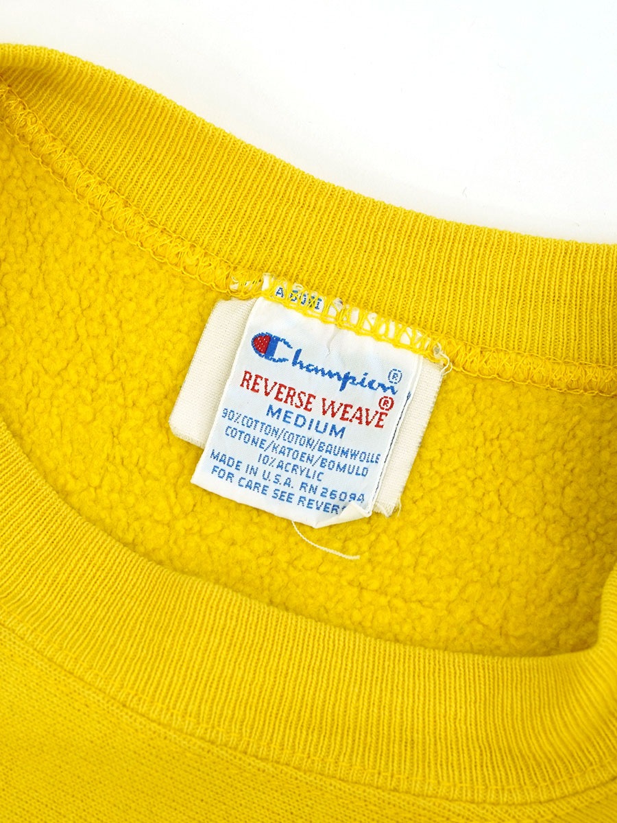90'S CHAMPION REVERSE WEAVE PLAIN LEMON RARE！(SIZE.MEDIUM)