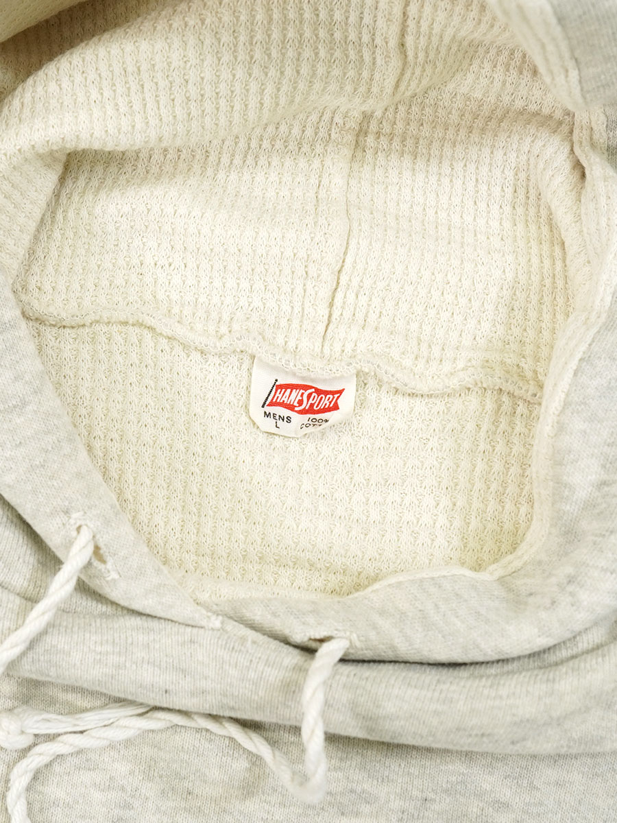 60'S HANESPORT THERMAL LINED HOODED SWEAT SHIRT GRAY (SIZE.LARGE)