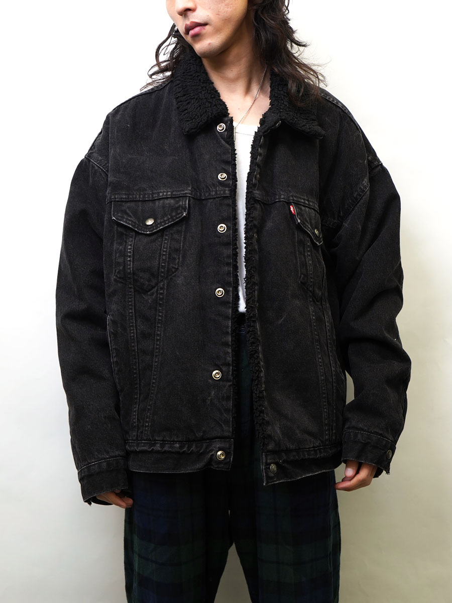 希少XXL USA製 90's Levi's ブラック デニム ボア ジャケット 希少XXL USA製 90's Levi's ブラック デニム ボア ジャケット 90's