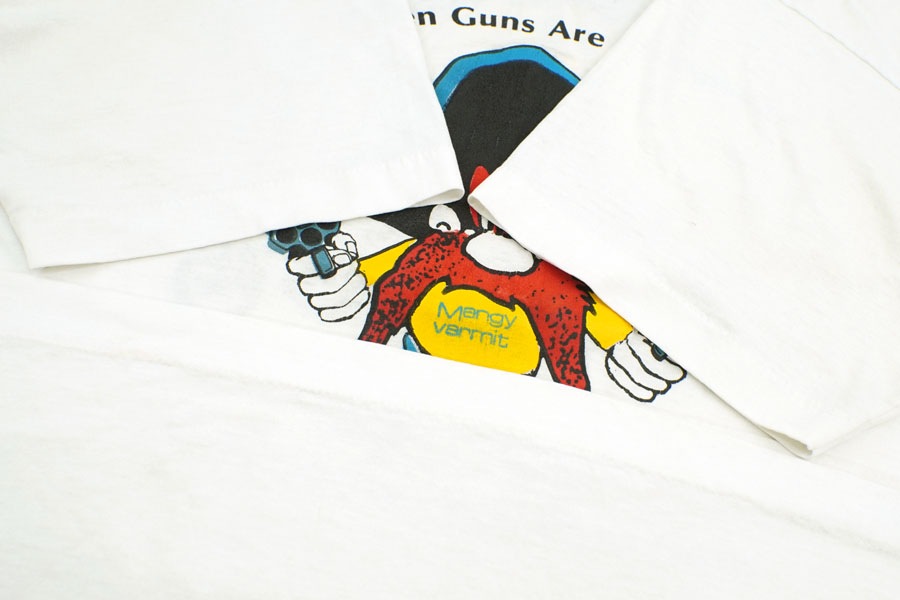 90's SCREEN STARS ''When Guns Are Outlawed, Only Outlaws Will Have Guns'' 両面プリントTシャツ 表記(XL)