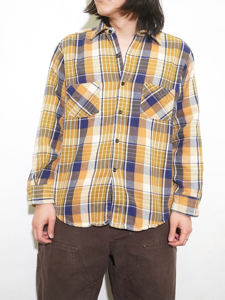 70's 単色タグ BIG MAC 好配色チェック フランネルシャツ 表記(M