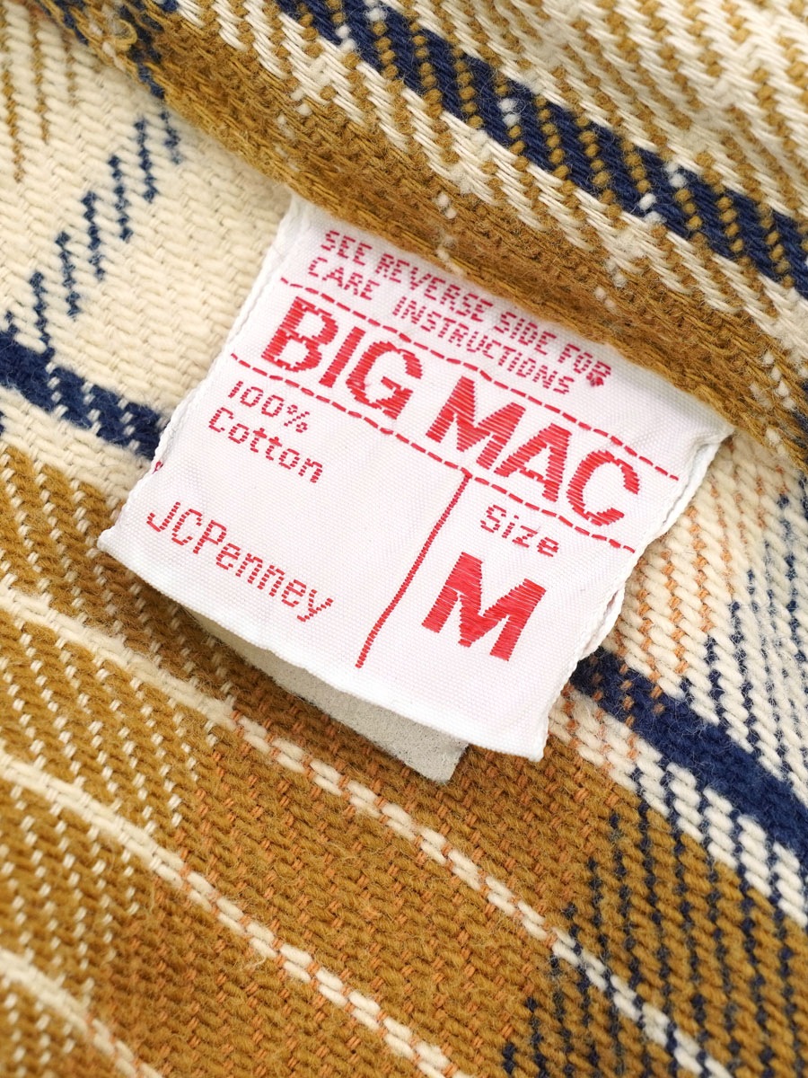 70's 単色タグ BIG MAC 好配色チェック フランネルシャツ 表記(M