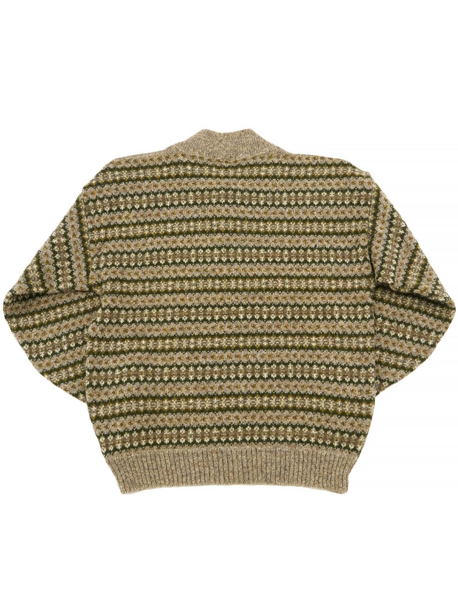 70's ABERCROMBIE & FITCH フェアアイル柄 ハーフボタン ウールニット