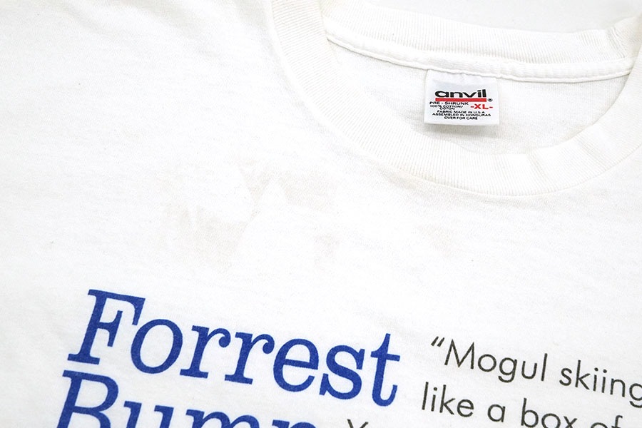 90's anvil ''Aspen Forrest Bump'' パロディプリント Tシャツ ホワイト 表記(XL)
