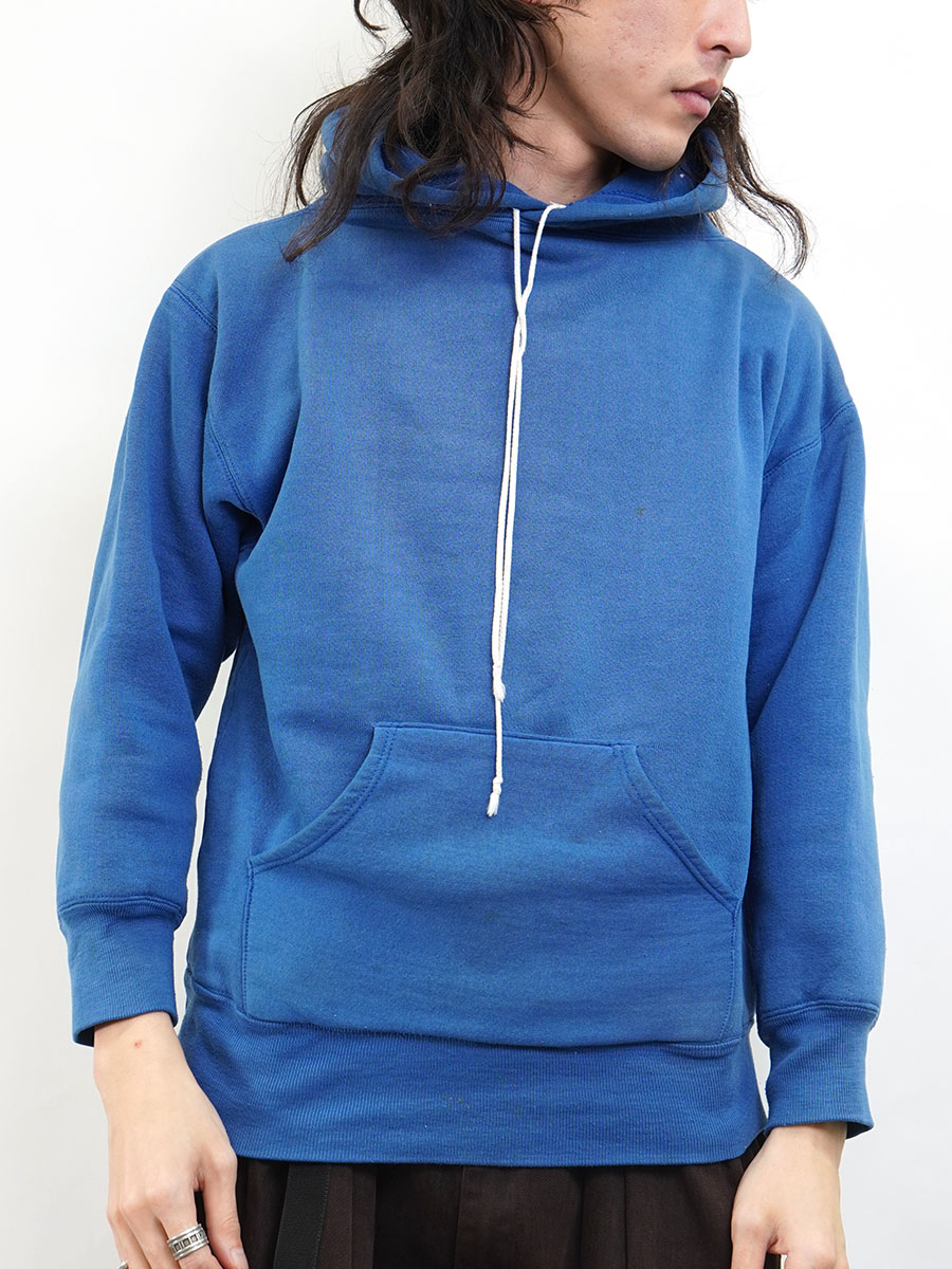 80's RUSSELL ATHLETIC 無地 裏グレー 2PLY スウェットパーカー 青